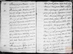 Páginas 23 y 24: Corresponde a a la microfilmación realizada por el CECOMi sobre las Respuestas Generales depositadas en Simancas e individualizada por pueblos según el Catastro