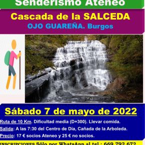 Excursión a La Cascada de la Salceda el 7 de mayo de&nbsp;2022