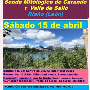 Excursión a la Senda mitológica de Carande, en Riaño (León) el 15 de abril de&nbsp;2023